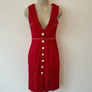 bebe Red Button-Down Mini Dress